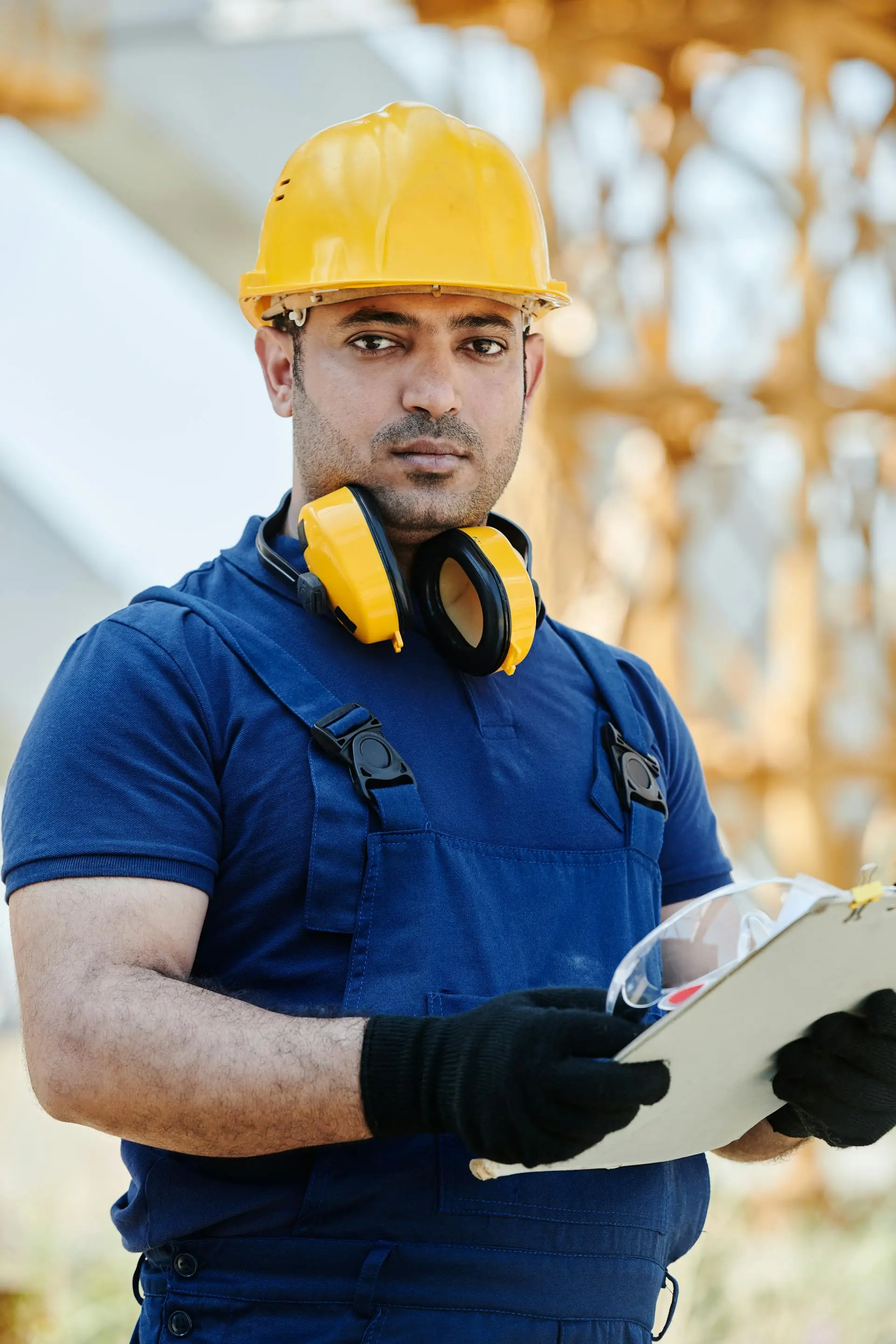 Fire expert on building site
